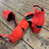 ALEXANDER WANG ORANGE SUEDE SANDALS