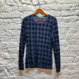 ACNE STUDIOS	NAVY BLACK FLOCKED HOUND TOOTH TOP