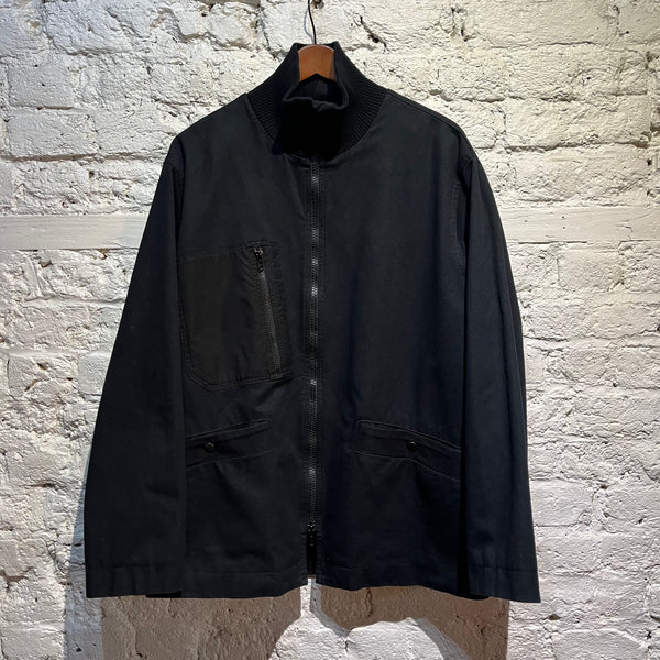MHL BLACK COTTON TWILL UTILITY JACKET