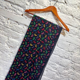 PAUL SMITH 	PS BLACK SCARF MULTI COLOURED STITCHING DETAIL