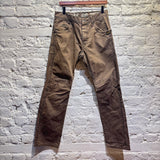G-STAR RAW BROWN TWILL COTTON TROUSERS