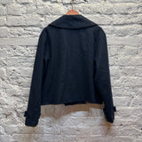 J'AI MAL A LA TETE PETROL BLUE FELT PEACOAT