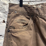 G-STAR RAW BROWN TWILL COTTON TROUSERS