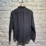COMME DES GARÇONS BLACK/GREY FLORAL LACE SHIRT