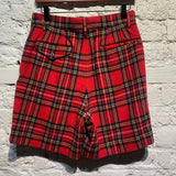 JUNYA WATANABE CDG RED TARTAN WOOL SHORTS