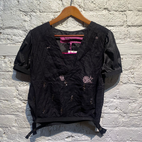 JUNYA WATANABE/CDG BLACK EMBELLISHED TOP