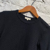 COMME DES GARÇONS BLACK WOOL BUBBLE KNIT LONG SLEEVE TOP