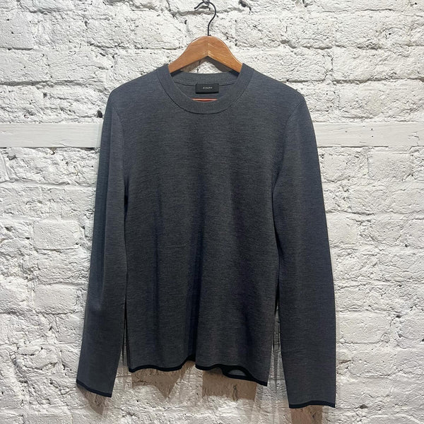 JOSEPH 
MERINO WOOL GREY CREW NECK SWEATER