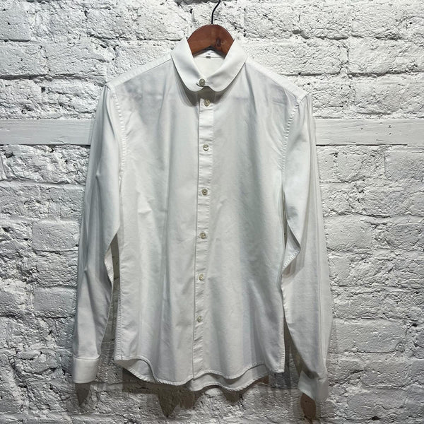 CARVEN
WHITE COTTON ROUND COLLAR SHIRT