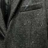 STEFAN COOKE
CHARCOAL WOOL JACKET WITH SEQUINS