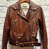 ACNE STUDIOS  BROWN LEATHER BIKER