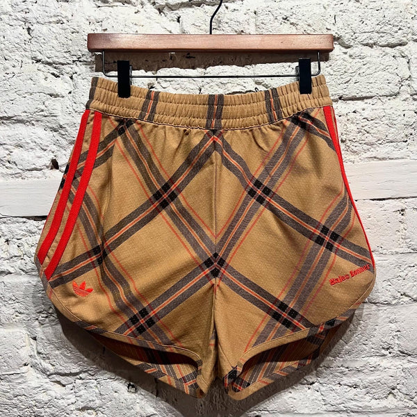 WALES BONNER X ADIDAS
TAN TARTAN RUNNING SHORTS