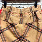 WALES BONNER X ADIDAS
TAN TARTAN RUNNING SHORTS