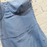 BURBERRY
BLUE STRAPLESS BODY