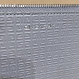 GIVENCHY 
GREY LEATHER G EMBOSSED CLUTCH
