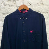 MCQ
NAVY SOFT COTTON SHIRT EMBROIDERED PINK SWALLOW