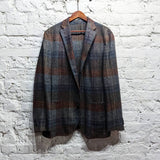 BOGLIOLI
GREY/BROWN CHECK JACKET WOOL