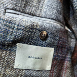 BOGLIOLI
GREY/BROWN CHECK JACKET WOOL