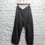 DRIES VAN NOTEN 
BROWN COTTON PLEAT FRONT TROUSERS