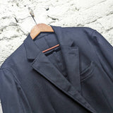 ALEXANDER MCQUEEN 
NAVY UNLINED COTTON BLAZER 
SIZE ITA 50