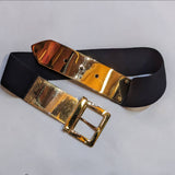 STELLA MCCARTNEY 
GOLD BLACK STRETCH BELT