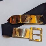 STELLA MCCARTNEY 
GOLD BLACK STRETCH BELT