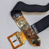 STELLA MCCARTNEY 
GOLD BLACK STRETCH BELT