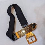 STELLA MCCARTNEY 
GOLD BLACK STRETCH BELT