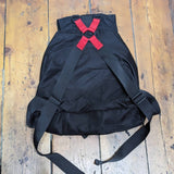 ALEXANDER MCQUEEN 
MCQ BLACK RUCKSACK RED HARNESS