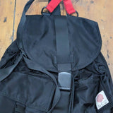 ALEXANDER MCQUEEN 
MCQ BLACK RUCKSACK RED HARNESS