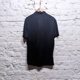 ALEXANDER MCQUEEN 
BLACK JERSEY SHORT SLEEVE SHIRT BUTTON DOWN COLLAR 
SIZE XXL