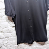 ALEXANDER MCQUEEN 
BLACK JERSEY SHORT SLEEVE SHIRT BUTTON DOWN COLLAR 
SIZE XXL