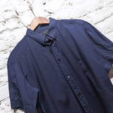 ALEXANDER MCQUEEN 
NAVY SHIRT SLEEVE SHIRT