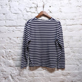 COMME DES GARÇONS 
PLAY BLUE WHITE STRIPE L/S T SHIRT