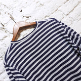 COMME DES GARÇONS 
PLAY BLUE WHITE STRIPE L/S T SHIRT