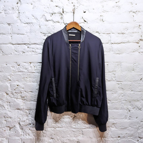 PAUL SMITH 
NAVY DOUBLE ZIP BOMBER