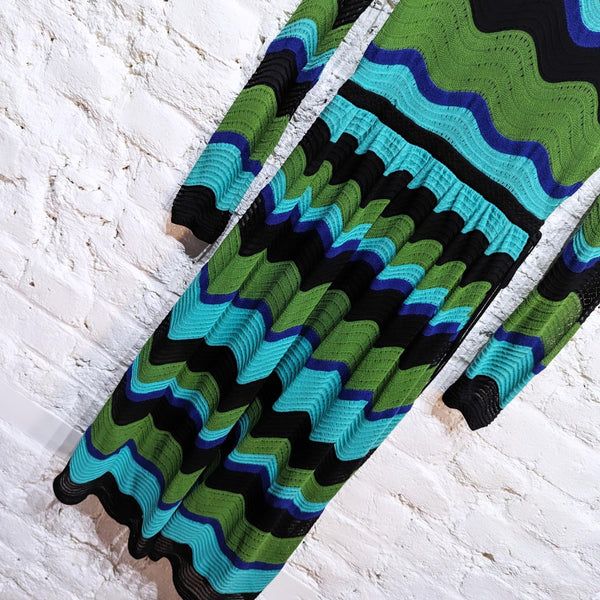 MISSONI BLACK/BLUE/GREEN KNIT DRESS STORM IN A TEACUP MISSONI BLACK/BLUE/GREEN KNIT DRESS STORM IN A TEACUP
