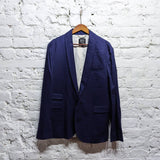 ALEXANDER MCQUEEN 
MCQ BLUE PLEAT FRONT BLAZER