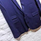 ALEXANDER MCQUEEN 
MCQ BLUE PLEAT FRONT BLAZER