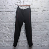 ALEXANDER MCQUEEN 
BLACK ORGANIC LOOP BACK COTTON JERSEY JOGGERS RED PIPING