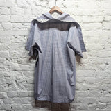 Y PROJECTS 
BLUE CHECKED SHIRT WITH PATTERN SIDE