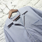 Y PROJECTS 
BLUE CHECKED SHIRT WITH PATTERN SIDE