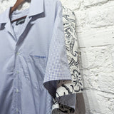 Y PROJECTS 
BLUE CHECKED SHIRT WITH PATTERN SIDE