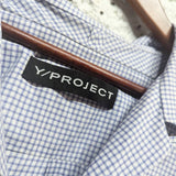 Y PROJECTS 
BLUE CHECKED SHIRT WITH PATTERN SIDE