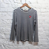 COMME DES GARÇONS 
PLAY STRIPE LONG SLEEVE T SHIRT