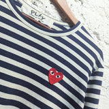 COMME DES GARÇONS 
PLAY STRIPE LONG SLEEVE T SHIRT