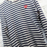 COMME DES GARÇONS 
PLAY STRIPE LONG SLEEVE T SHIRT