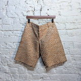 MARNI 
GOLD/BROWN BROCADE PATTERN SHORTS