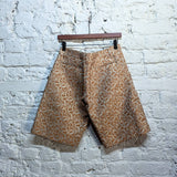 MARNI 
GOLD/BROWN BROCADE PATTERN SHORTS