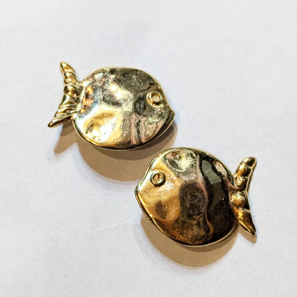 EDOUARD RAMBAUD 
GOLD POLISHED FISH CLIP EARRINGS